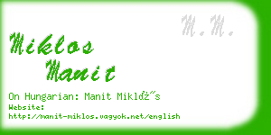 miklos manit business card